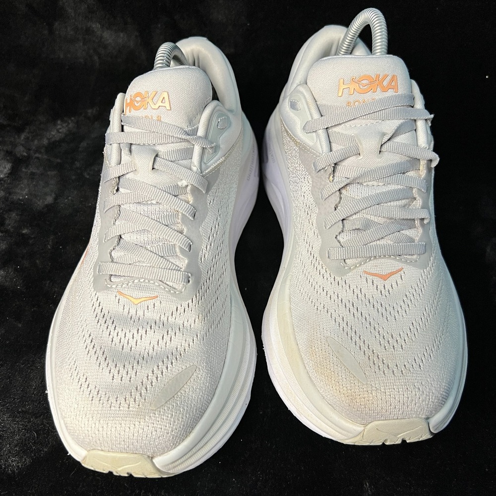 Hoka One One Bondi 8 1127952 HMLR Womens 10B Athletic Running Shoes Gray Sneaker - Picture 2 of 7